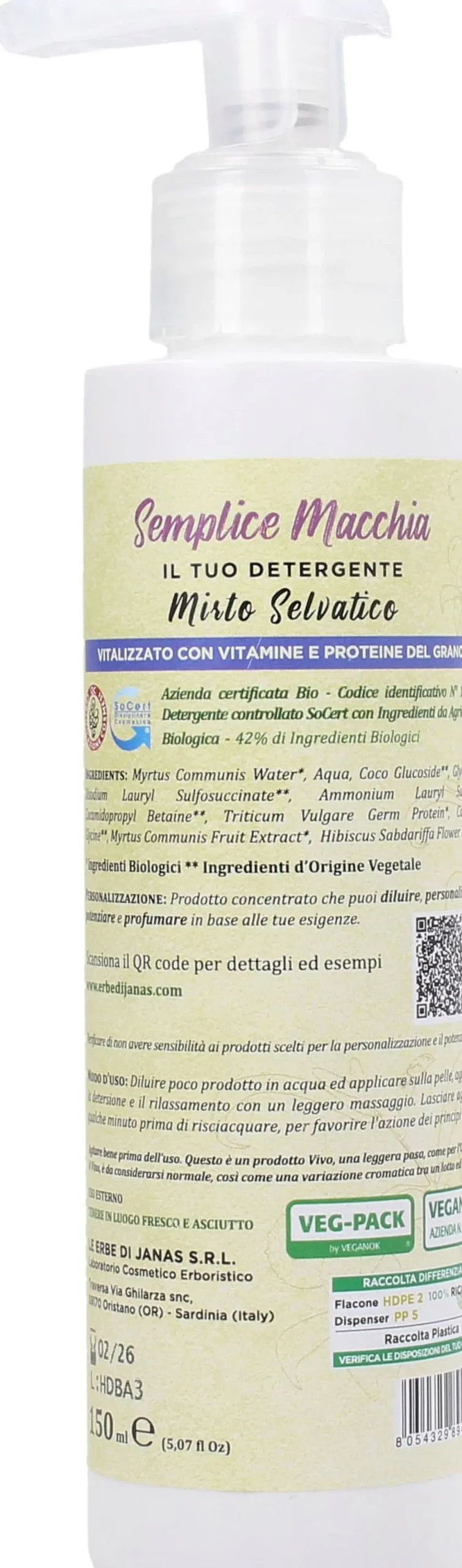 Detergente Al Mirto Selvatico, 150 ml