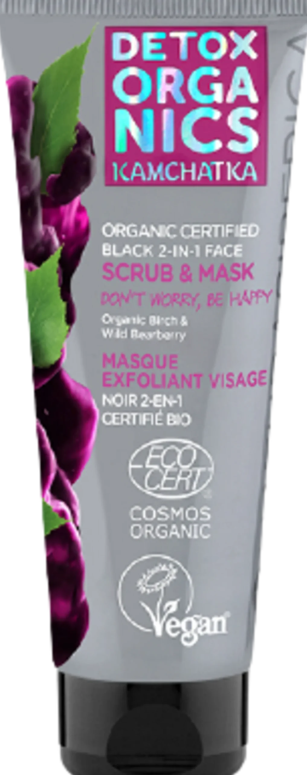 DETOX KAMCHATKA Black 2-in-1 Face Scrub & Mask, 75 ml