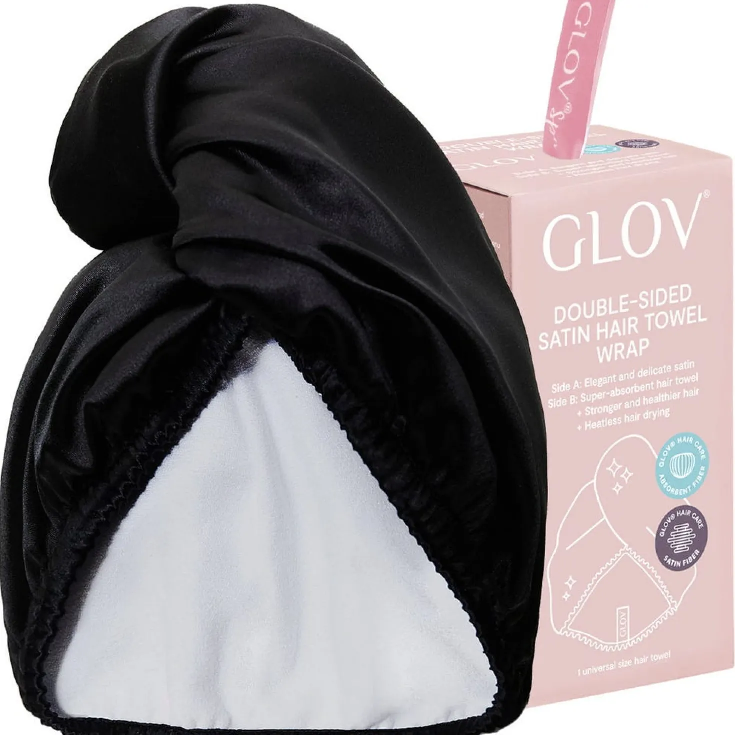 Double-Sided Premium Hair Wrap, Black
