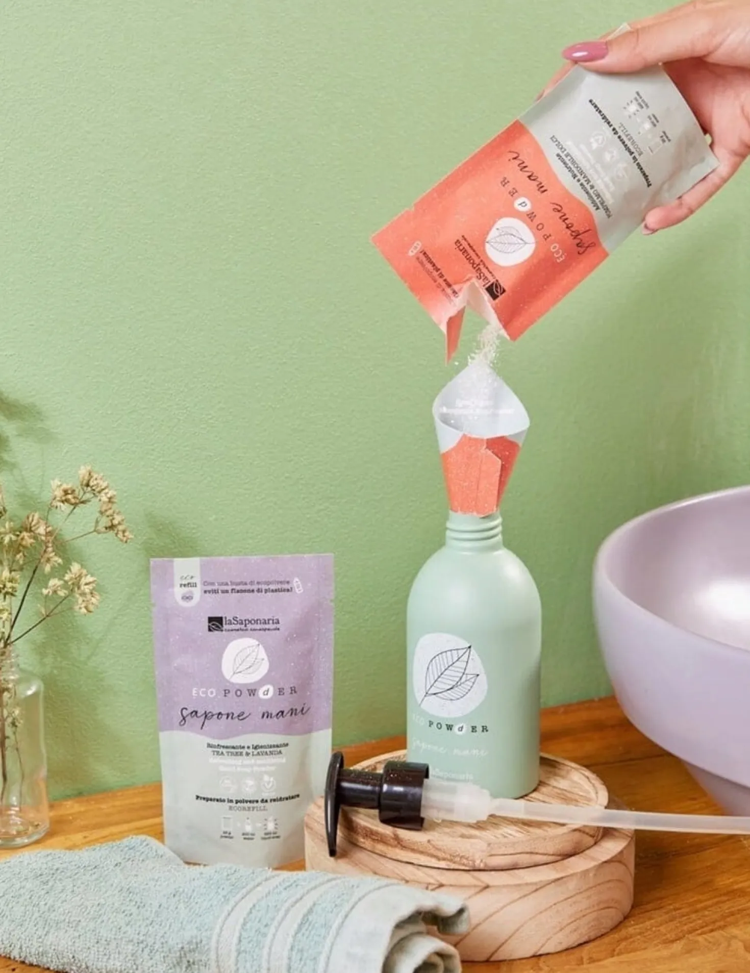 EcoPowder Dispenser Refill in Alluminio per Bagnodoccia