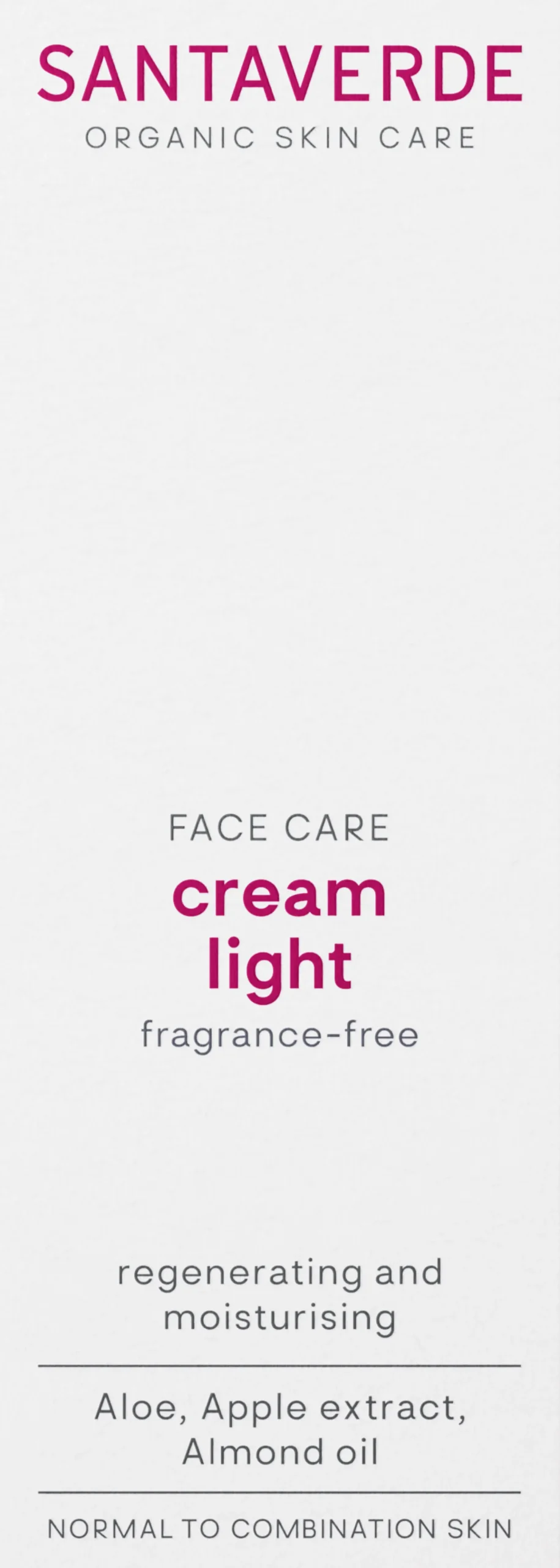 FACE CARE cream light fragrance-free, 30 ml