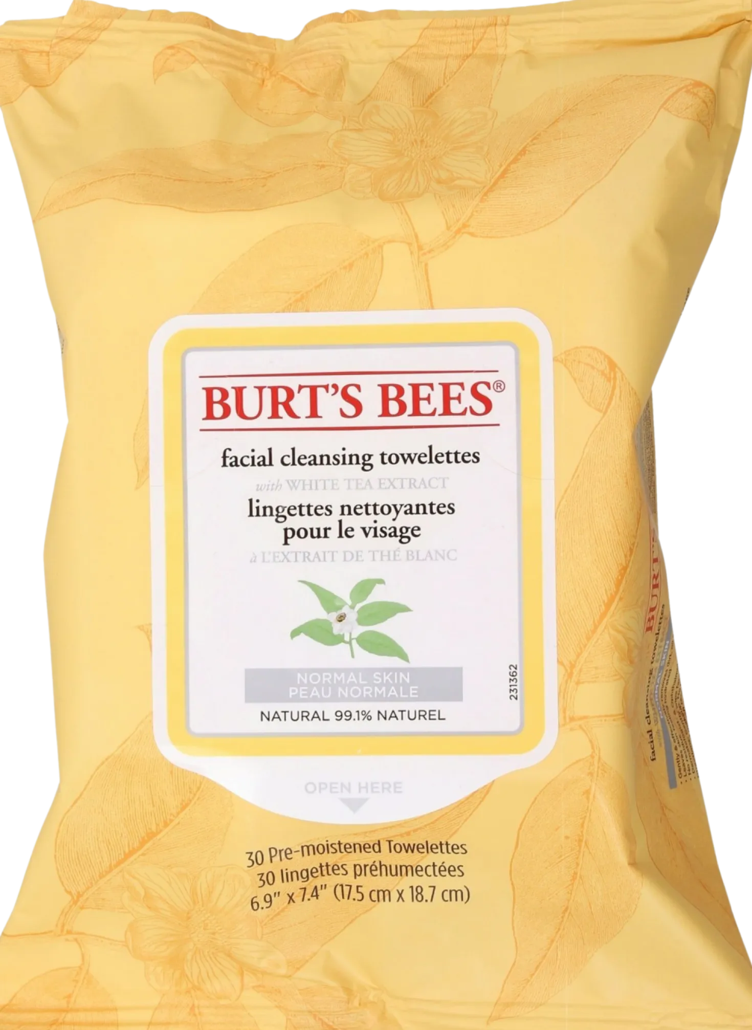 Facial Cleansing Towelettes, White Tea (30 pezzi)