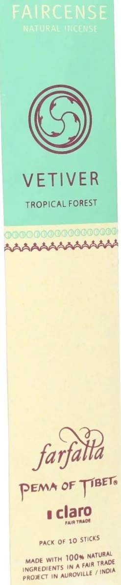 Faircense - Incenso Vetiver / Tropical Forest, 10 pezzi