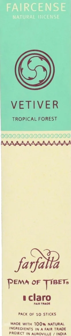 Faircense - Incenso Vetiver / Tropical Forest, 10 pezzi