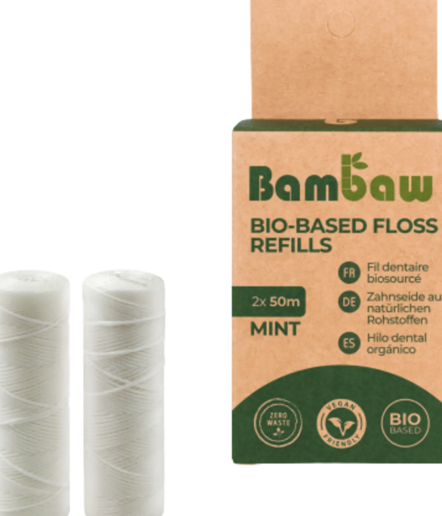 Filo Interdentale Vegano, Refill 2x50m (2 pezzi)