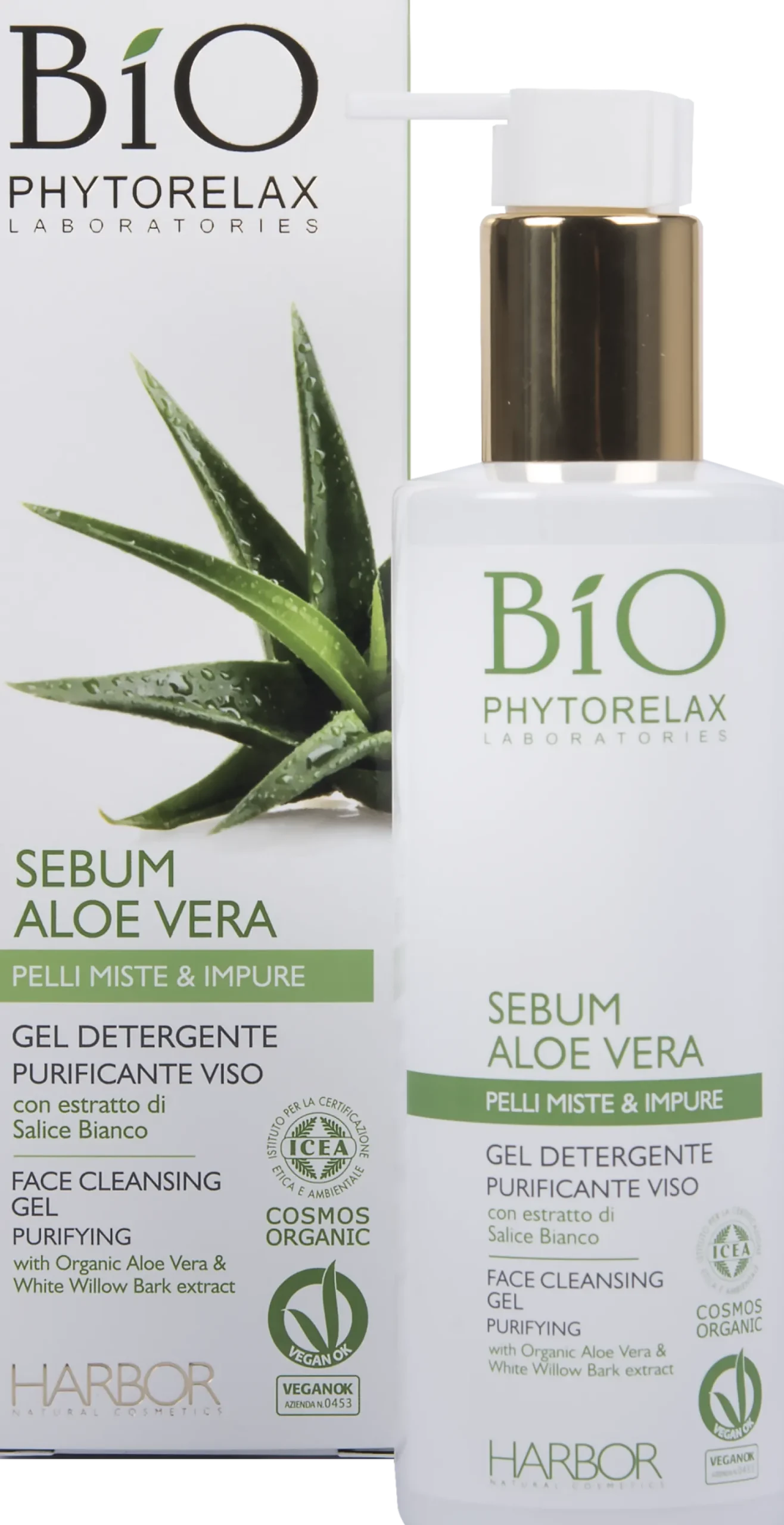 Gel Detergente Purificante Viso - Sebum Aloe Vera, 200 ml