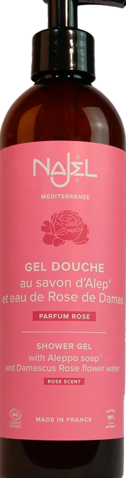 Gel doccia al Sapone di Aleppo alla Rosa, 500 ml