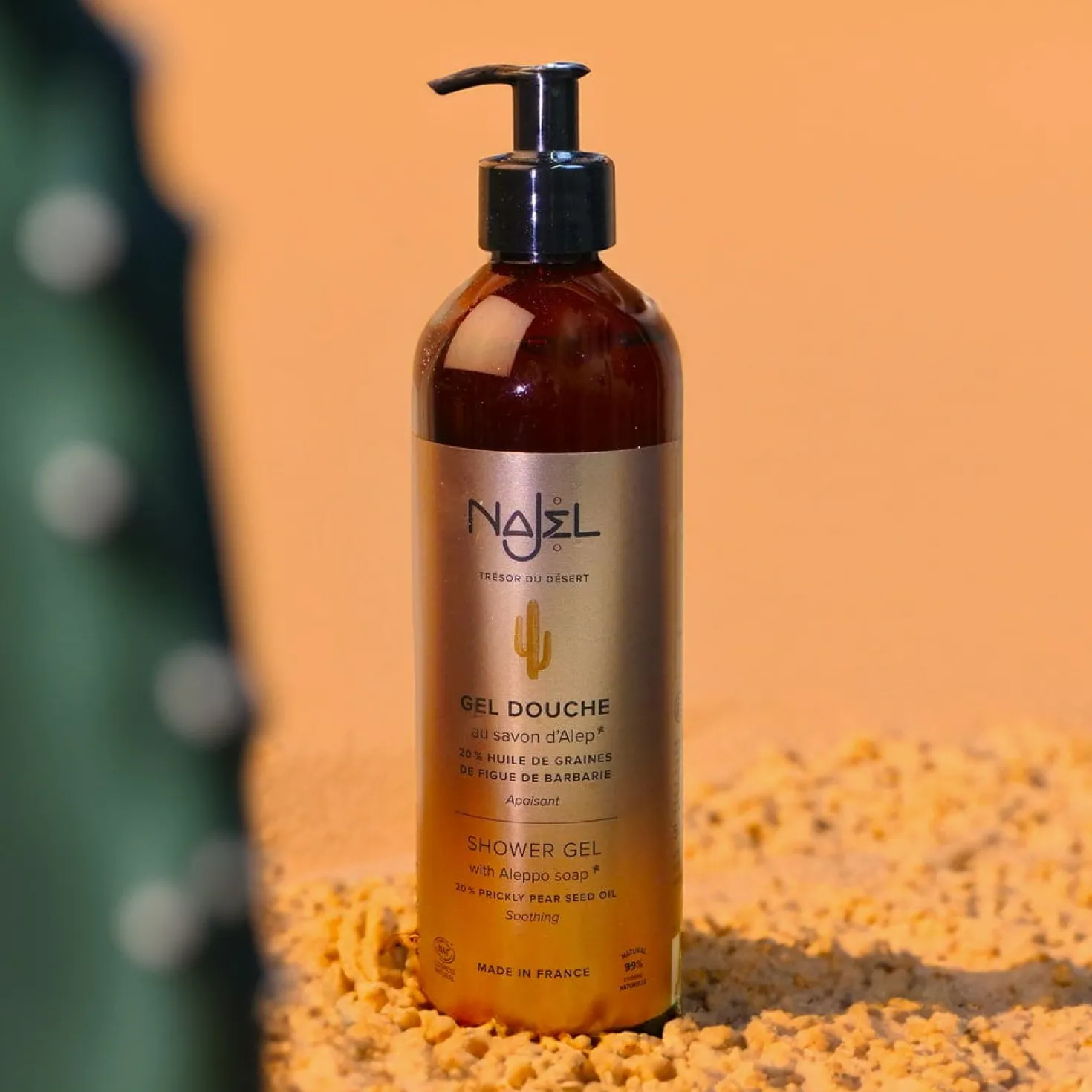 Gel Doccia al Sapone di Aleppo e Olio di Fico d'India, 500 ml