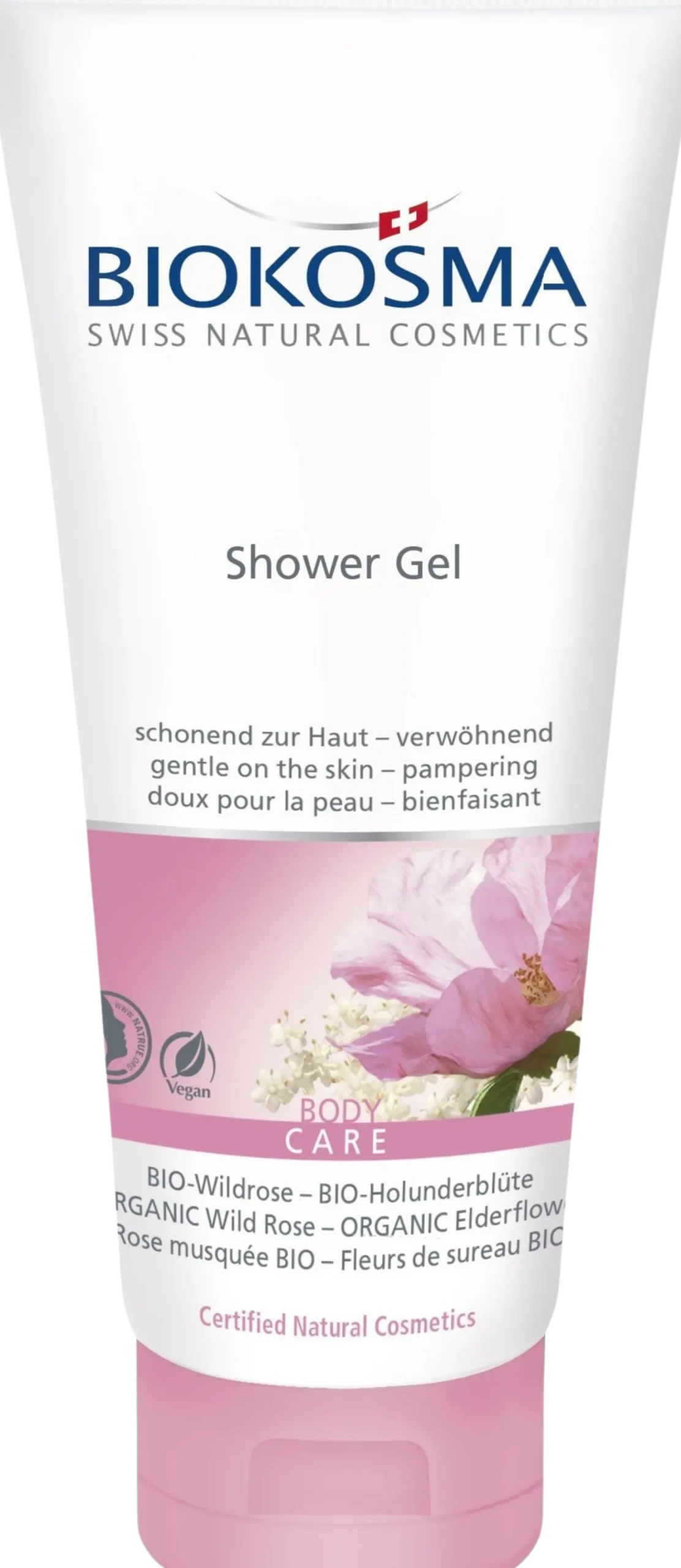 Gel Doccia Avvolgente Rosa Bio e Fiori di Sambuco Bio, 200 ml