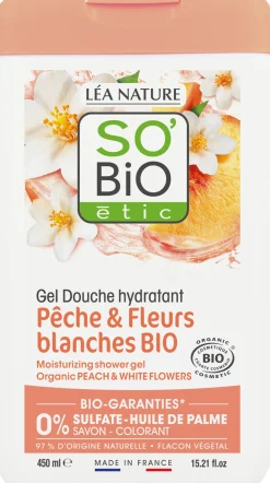 Gel Doccia Idratante alla Pesca e Fiori Bianchi , 450 ml