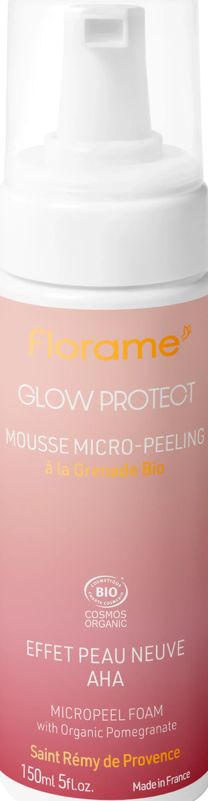 Glow Protect - Mousse Micro-Peeling con AHA e Melograno, 150 ml