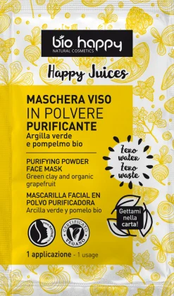 Happy Juices Maschera Viso in Polvere Purificante, 7 g