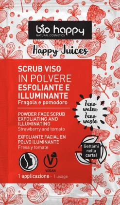 Happy Juices Scrub Viso in Polvere Esfoliante e Illuminante, 5 g