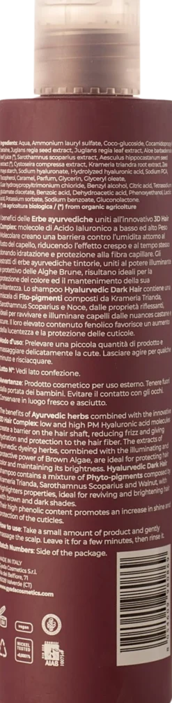 Hyalurvedic Shampoo Riflessante Dark Hair, 200 ml