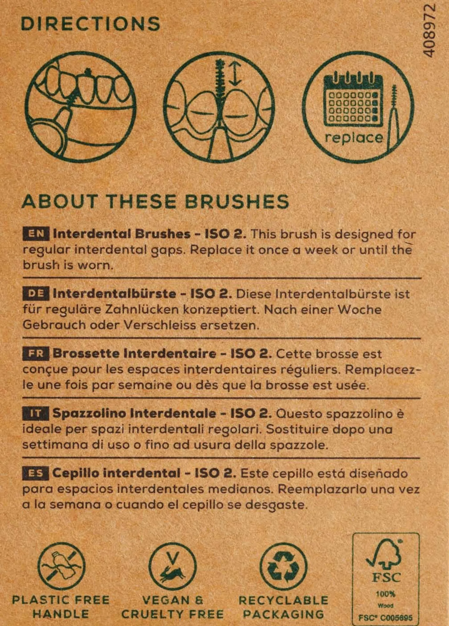 Interdental Brushes, ISO 2 (6 pezzi)