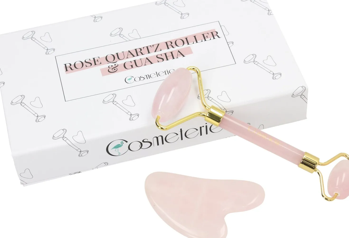 Jade Roller Rose Quartz + Gua Sha