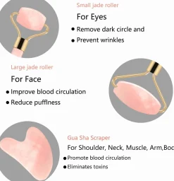 Jade Roller Rose Quartz + Gua Sha