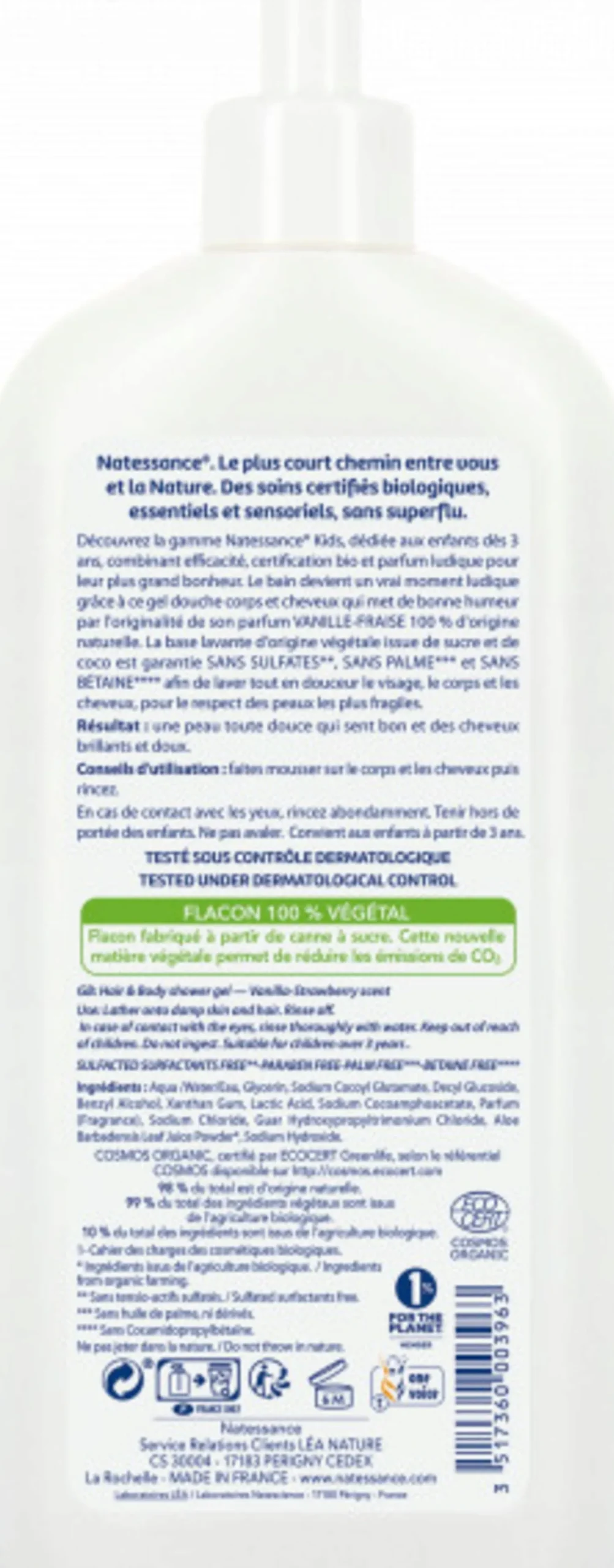 Kids - Gel Doccia Shampoo 2in1 Vaniglia e Fragola, 500 ml