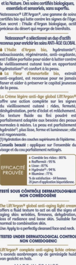 Lift'Argan Crema Anti-Età Leggera, 50 ml