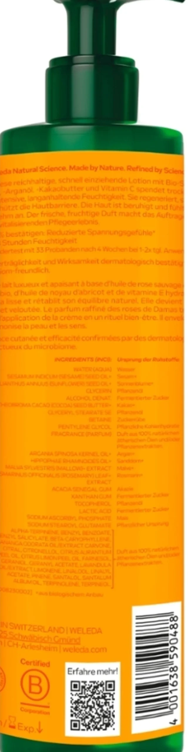 Lozione Corpo Rigenerante all'Olivello Spinoso e Vitamina C, 250 ml
