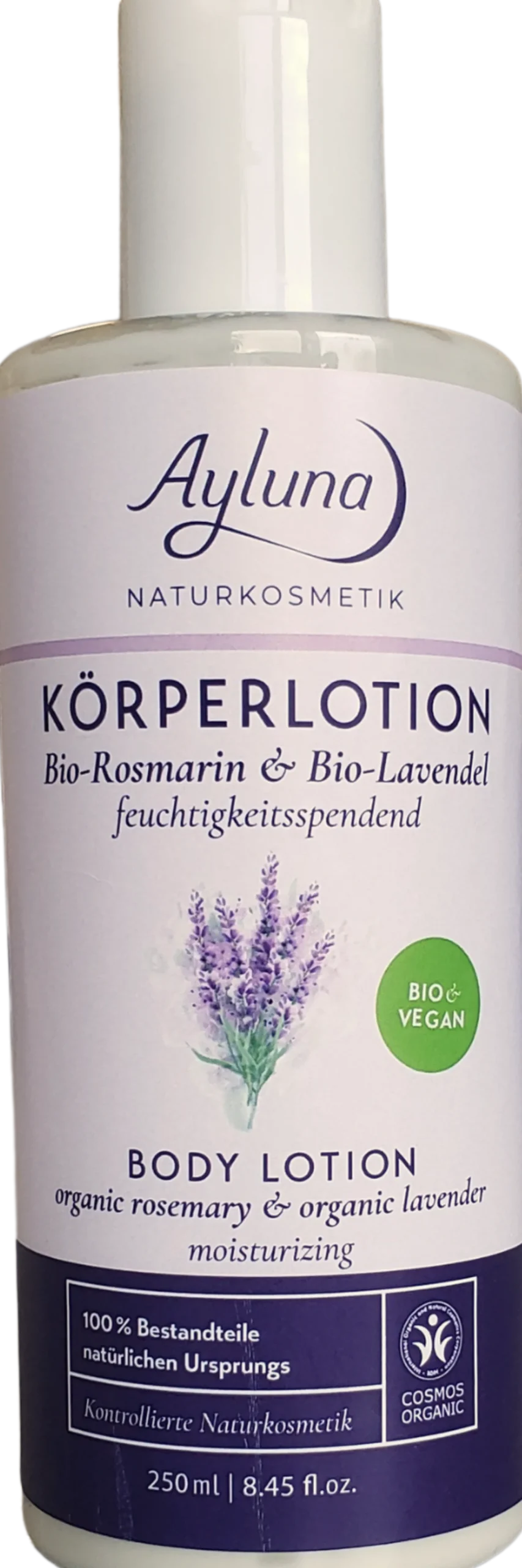 Lozione Corpo Rosmarino Bio e Lavanda Bio, 250 ml