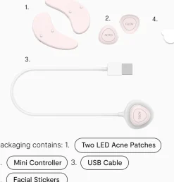 LunaEye LED Therapy Patches for Bright & Rejuvenated Eyes con Stazione di Ricarica