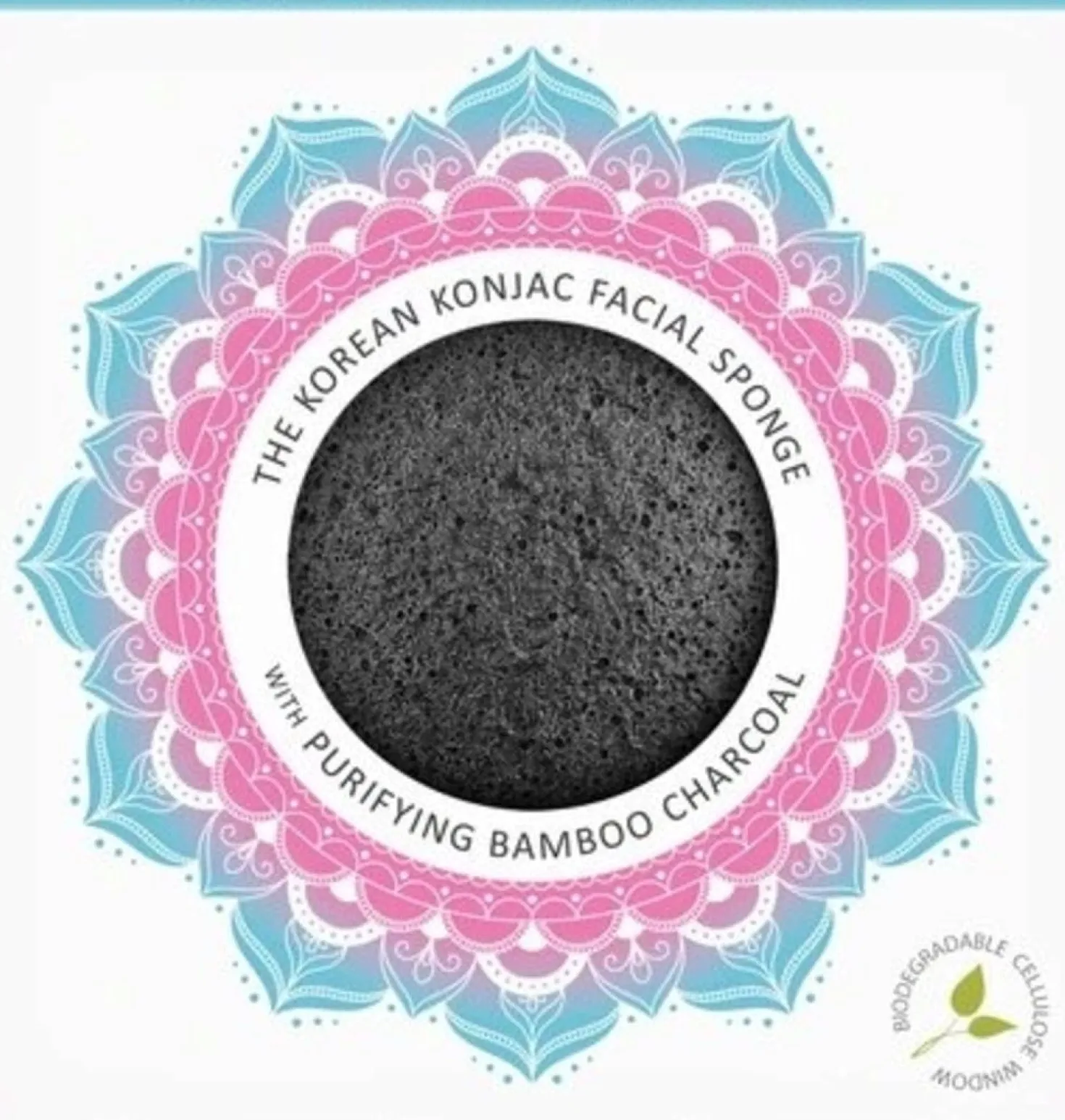 Mandala Konjac Facial Sponge Bamboo Charcoal