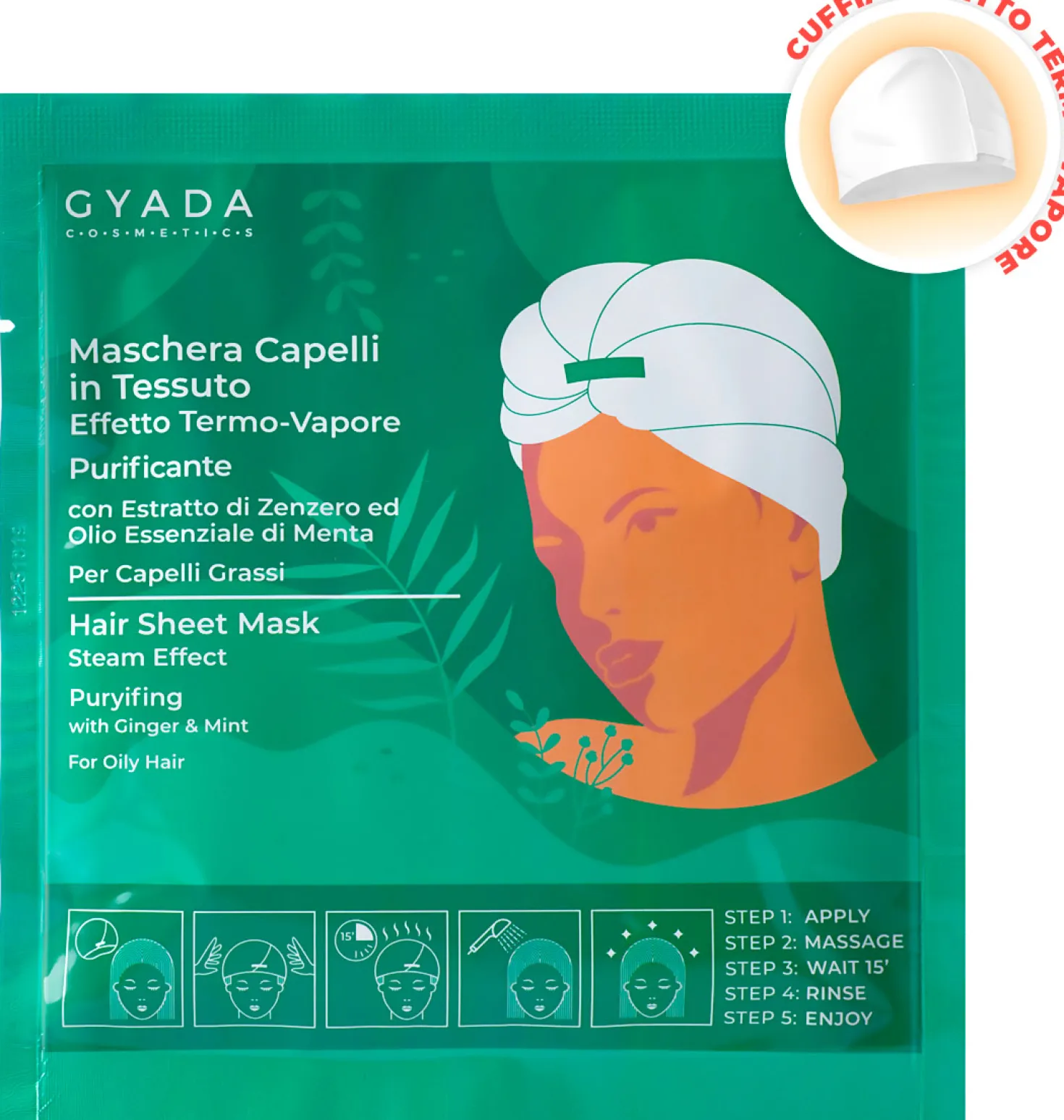 Maschera Capelli in Tessuto Purificante e Antiforfora, 60 ml