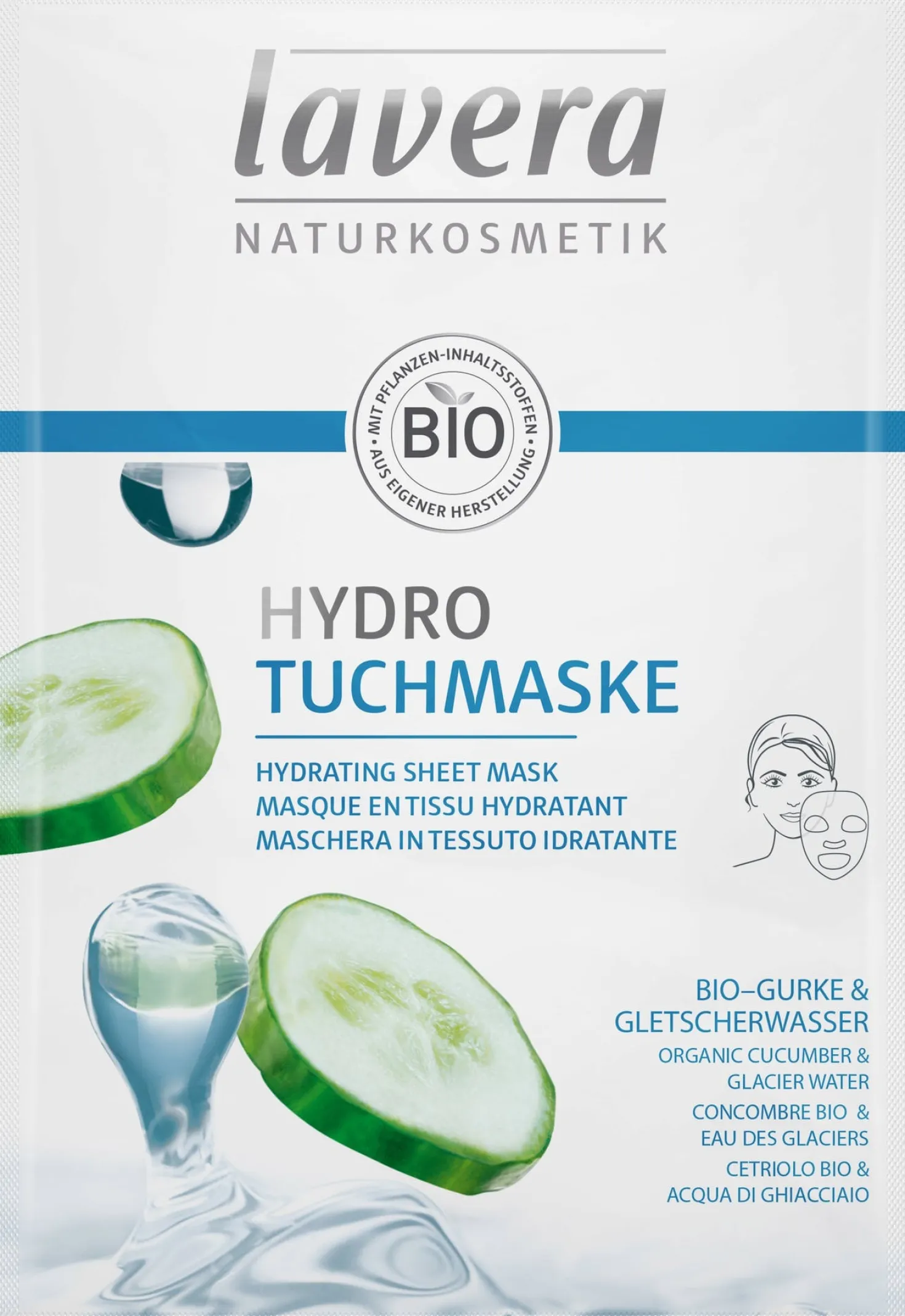 Maschera Idratante in Tessuto con Cetriolo e Acqua Glaciale