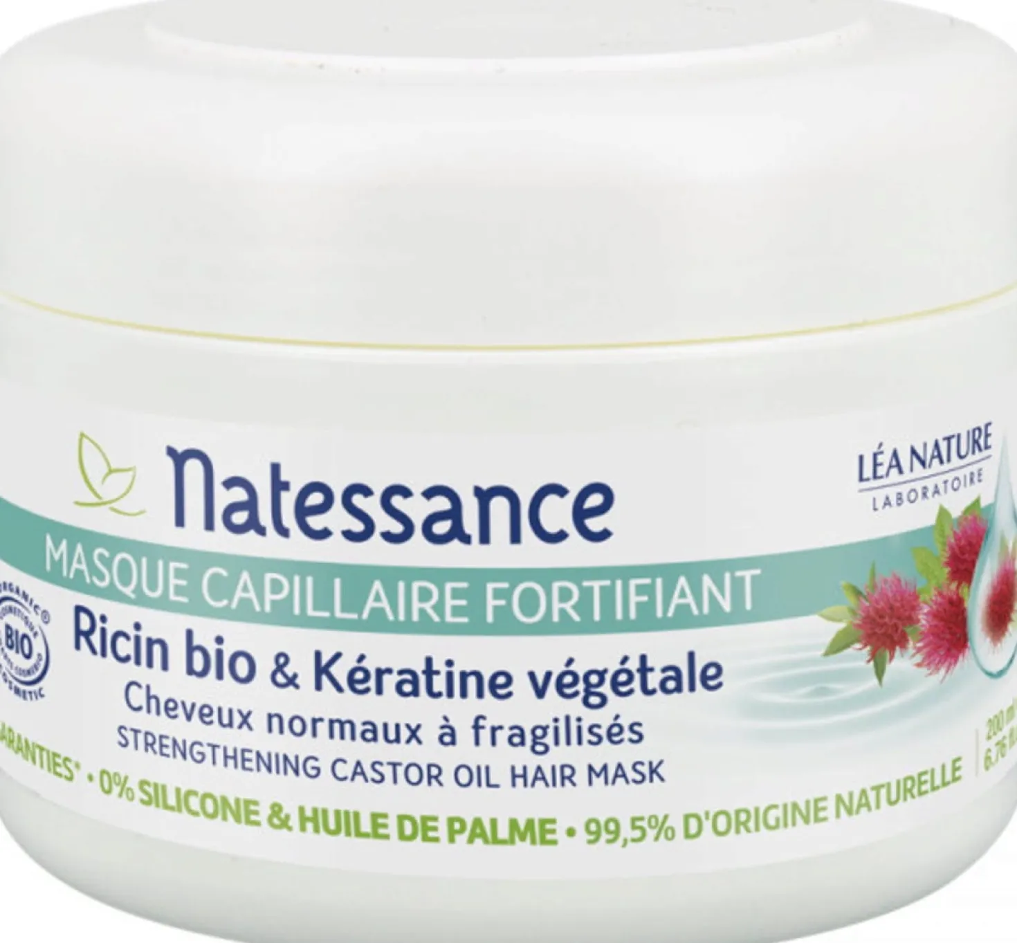 Maschera per Capelli Rinforzante con Ricino e Cheratina, 200 ml