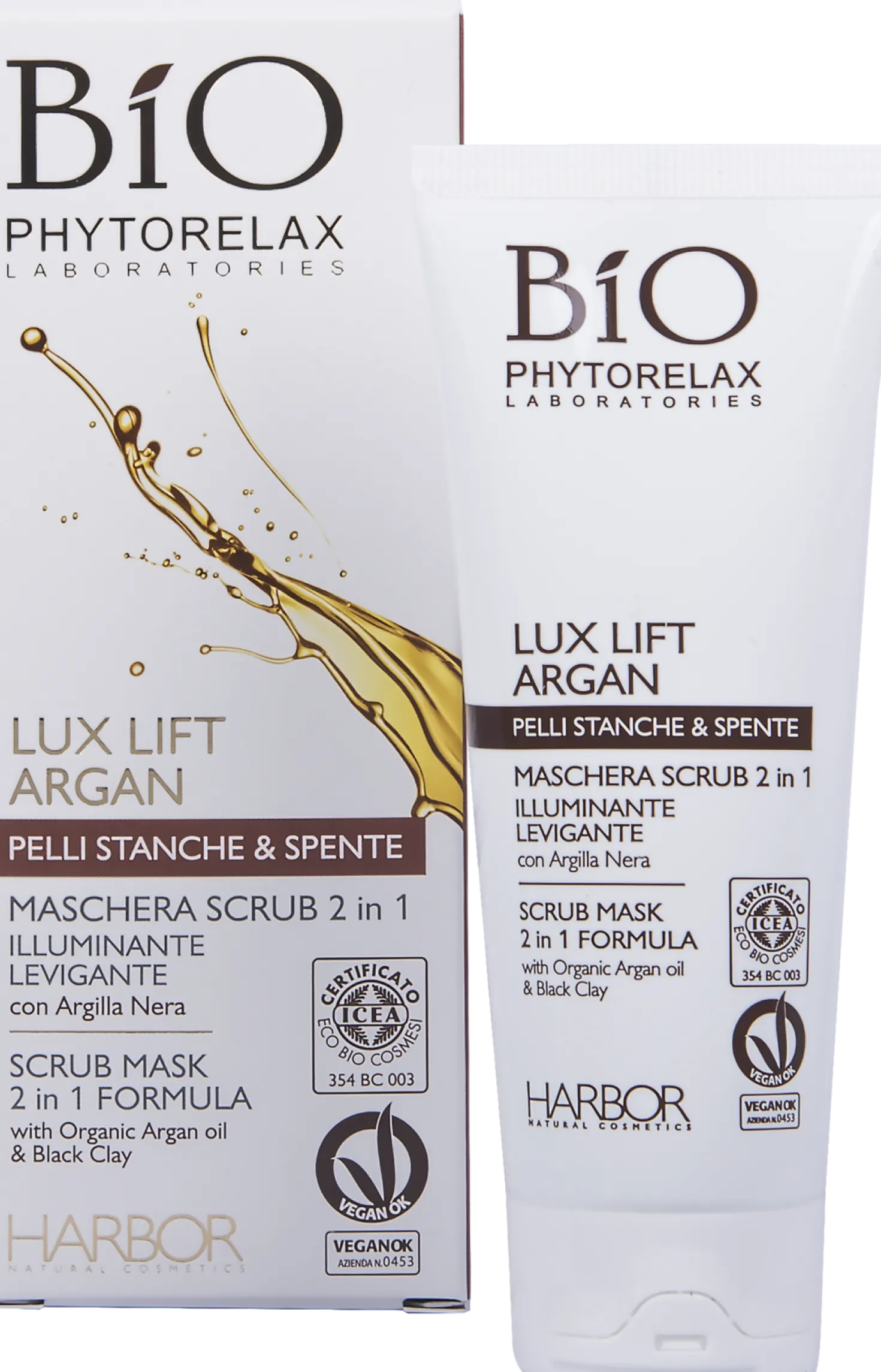 Maschera Scrub 2in1 Illuminante Levigante - Lux Lift Argan, 75 ml