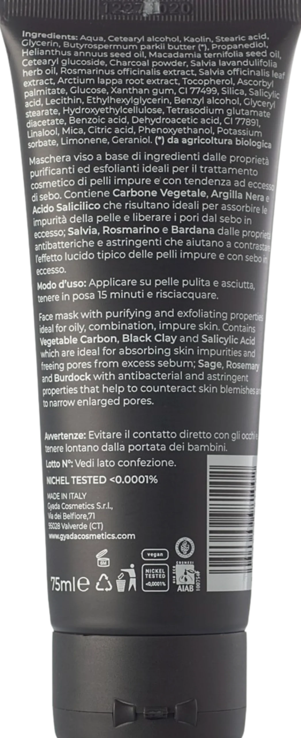 Maschera Viso Purificante e Astringente, 75 ml