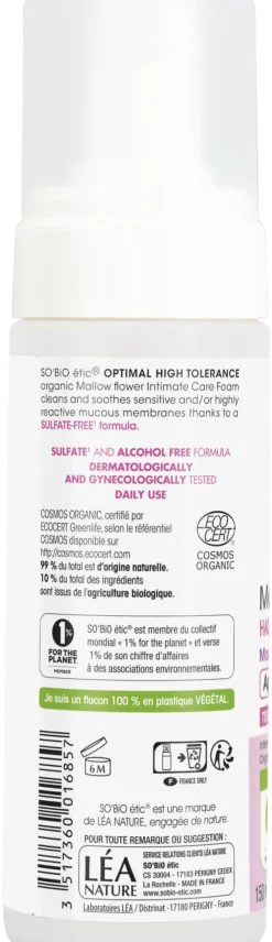 Mousse Ipoallergenica alla Malva per l'Igiene Intima, 200 ml