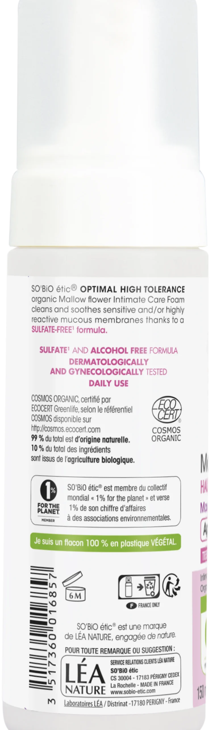 Mousse Ipoallergenica alla Malva per l'Igiene Intima, 200 ml
