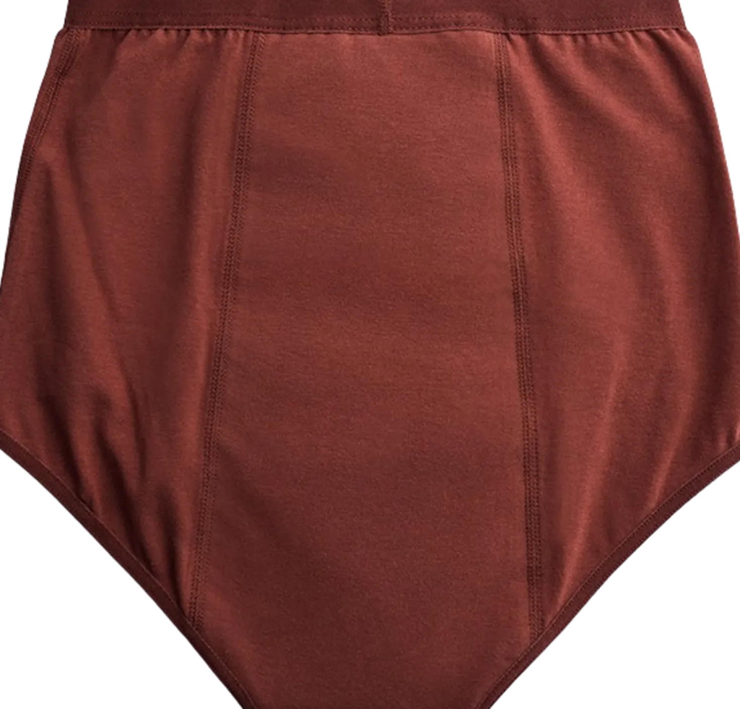 Mutandine Mestruali a Vita Alta Rosso Ruggine - Ciclo Leggero, XS
