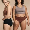 Mutandine Mestruali Nere - Flusso Leggero, XS Black