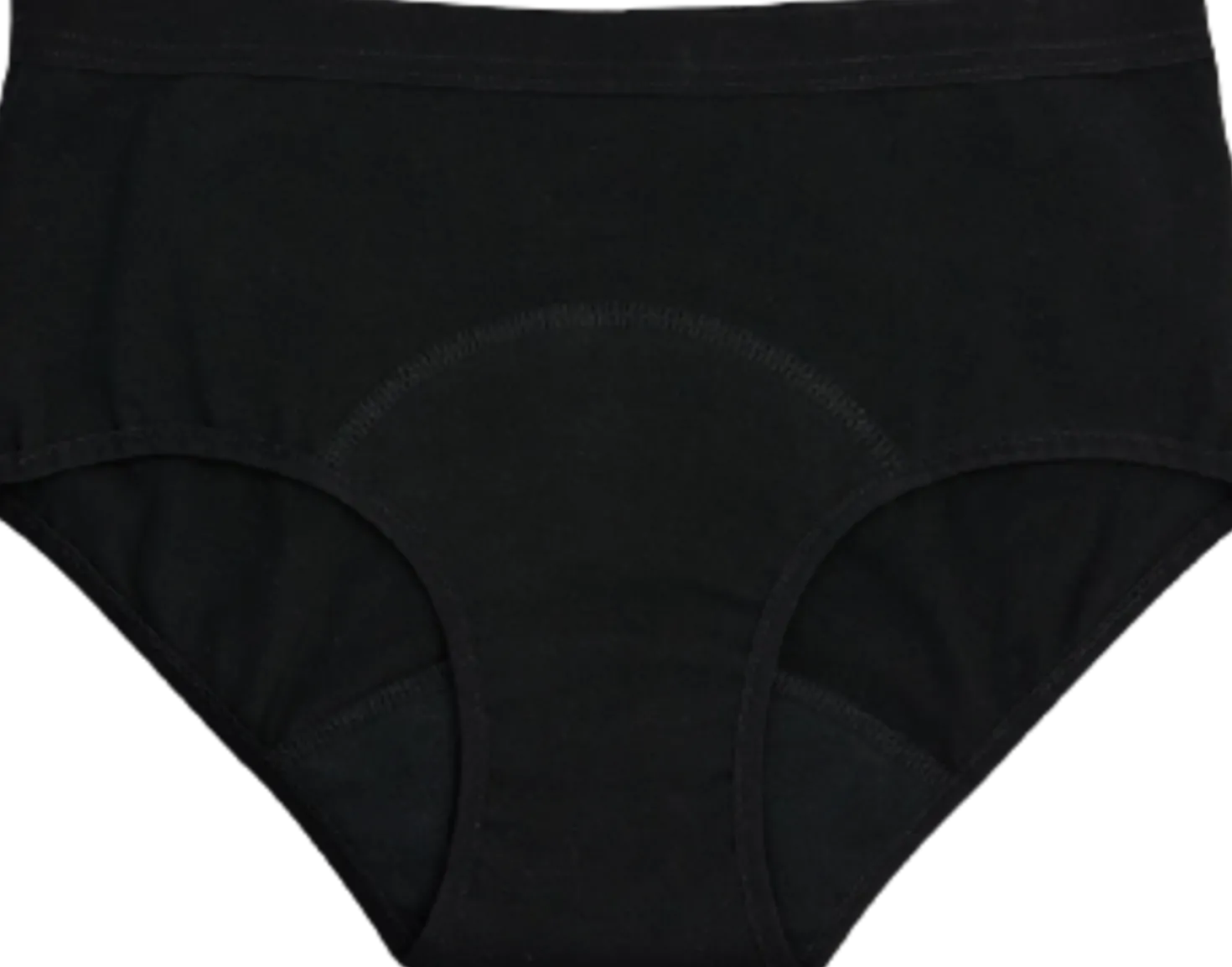 Mutandine Mestruali Nere - Flusso Leggero, XS Black