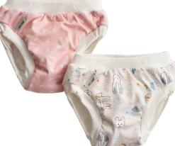 2 Mutandine Trainer Lavabili - Teddy/Pink, XL 11-14kg