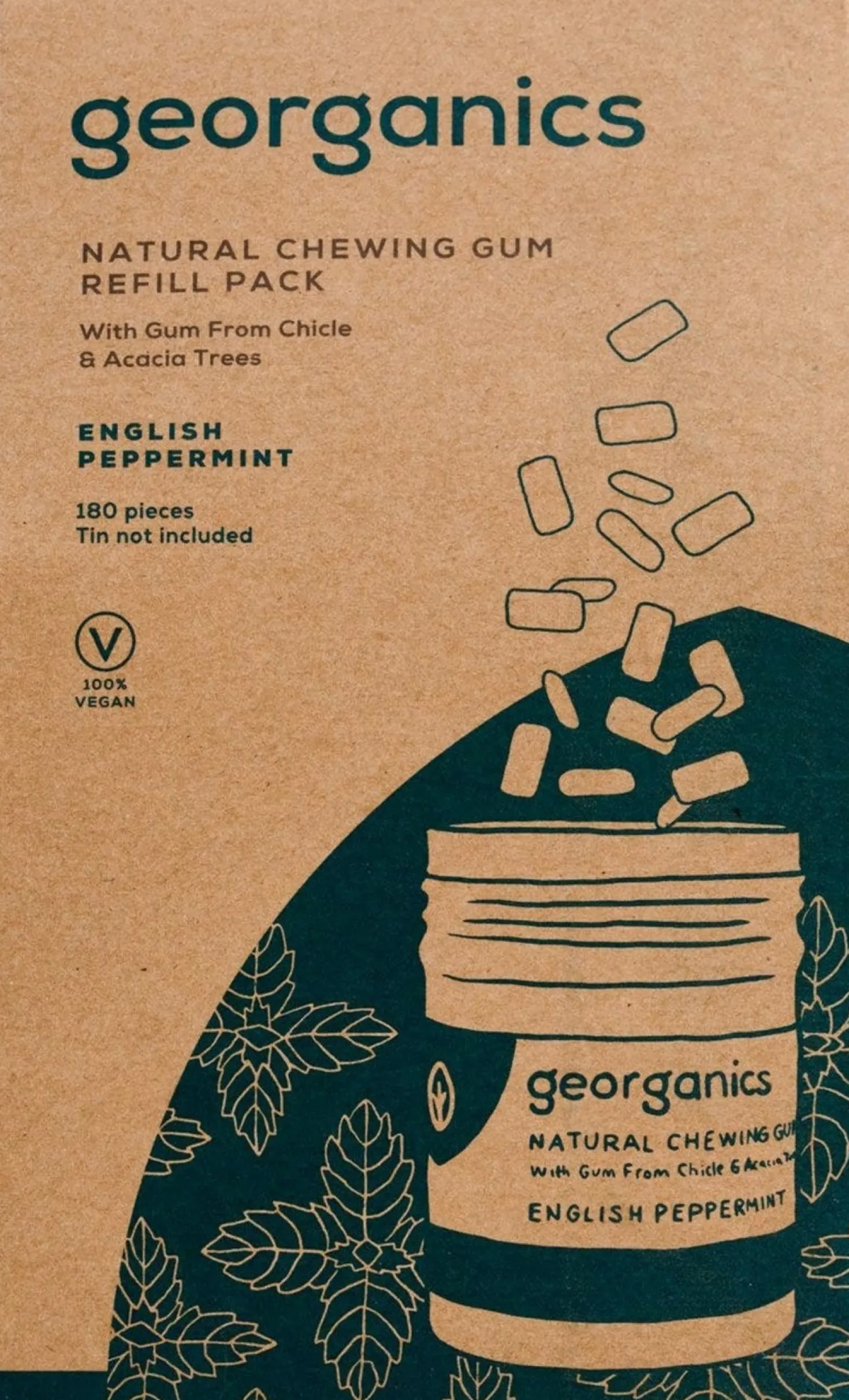 Natural Chewing Gum English Peppermint, 140 pezzi