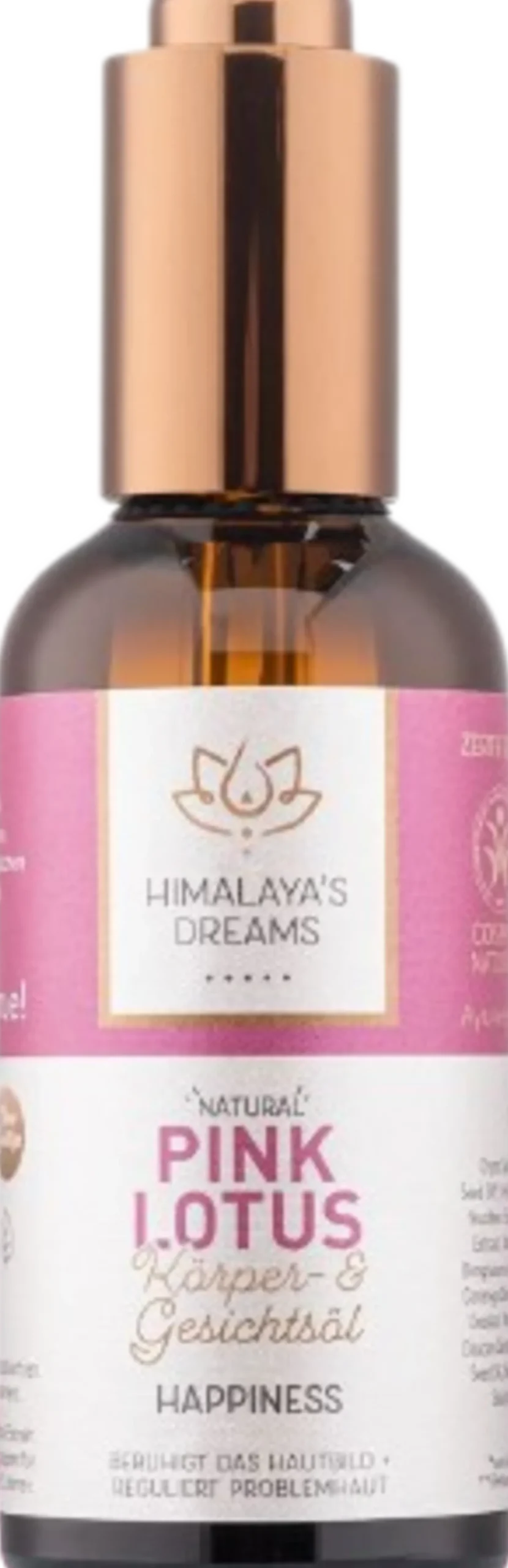 Olio Ayurvedico Viso e Corpo Pink Lotus HAPPINESS , 100 ml