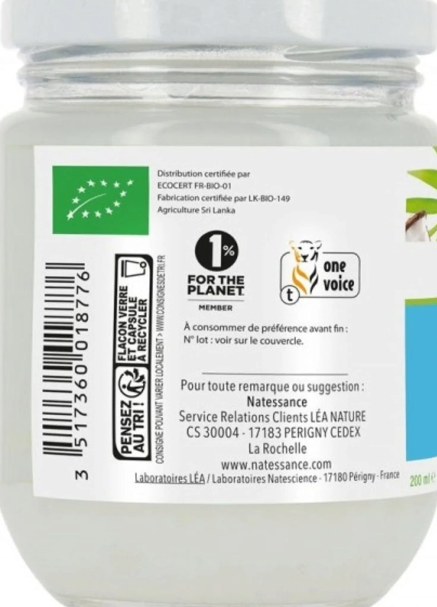 Olio di Cocco Biologico, 200 ml