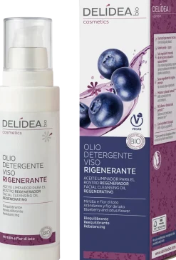 Olio Viso Detergente Rigenerante Mirtillo & Fiori di Loto, 150 ml