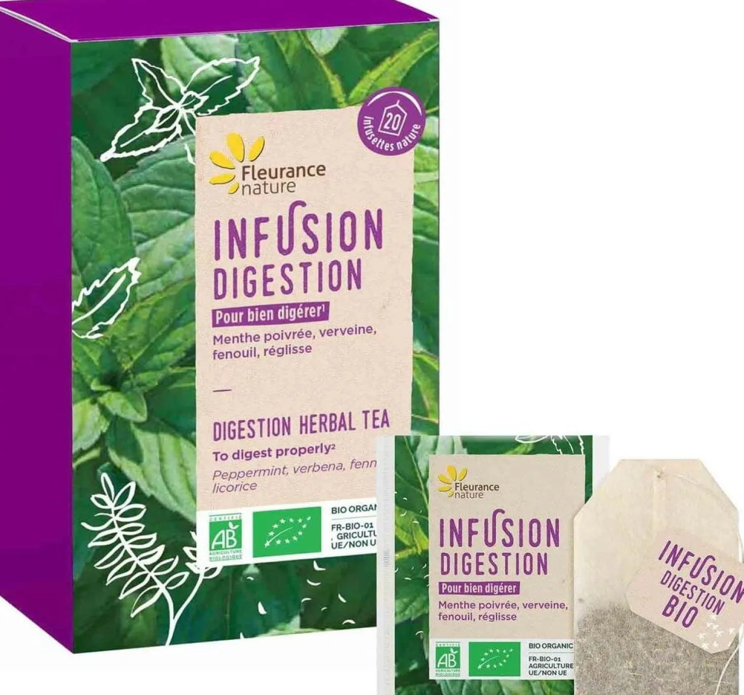 Organic Herbal Tea "Digestion", 20 pz. (20 bustine)