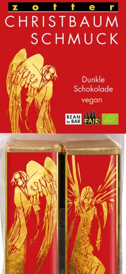 Organic Nashis Christmas Tree Decorations Variation Dark Chocolate, 80 g