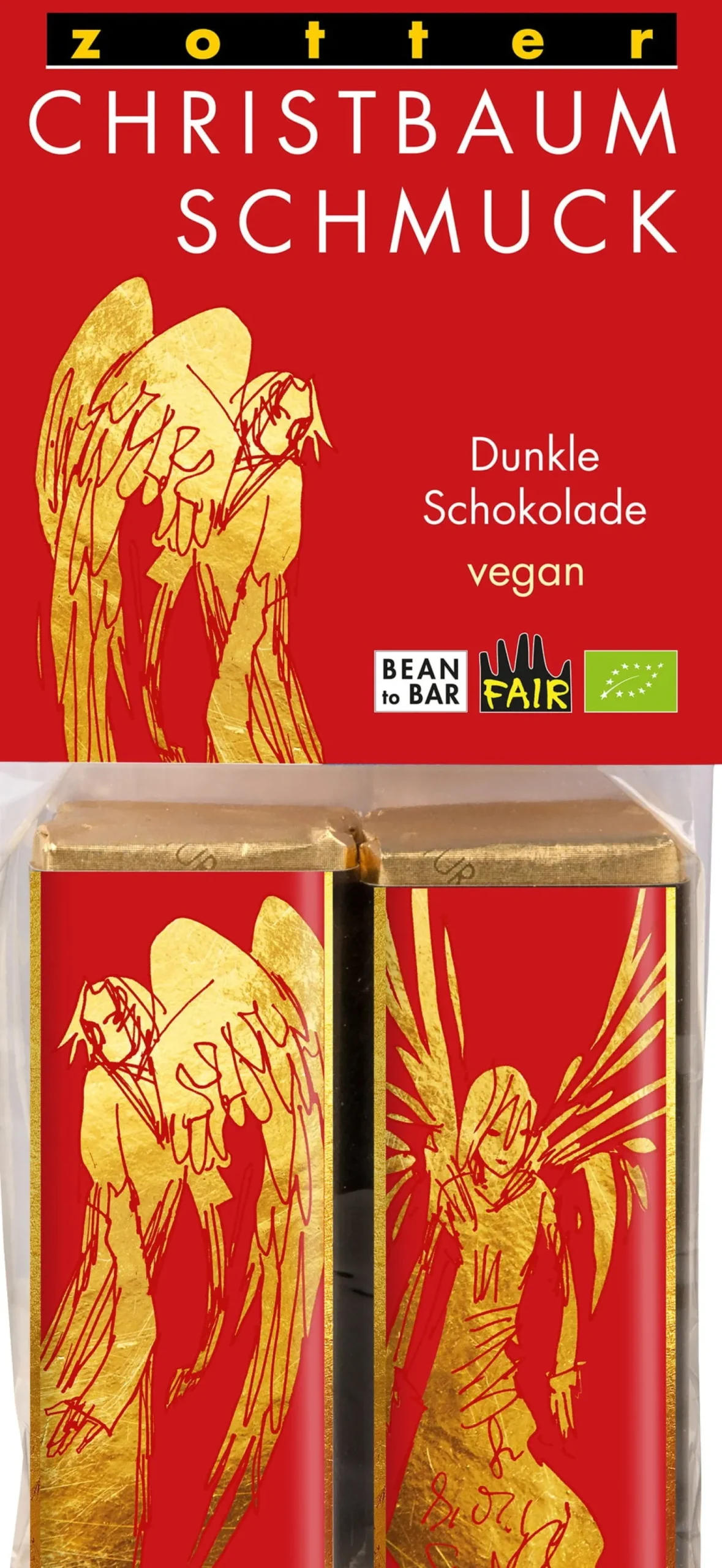 Organic Nashis Christmas Tree Decorations Variation Dark Chocolate, 80 g