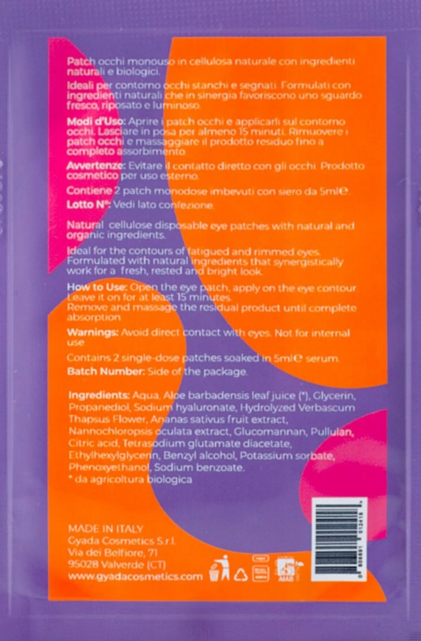 Patch Occhi Illuminanti Defaticanti nr.2, 5 ml