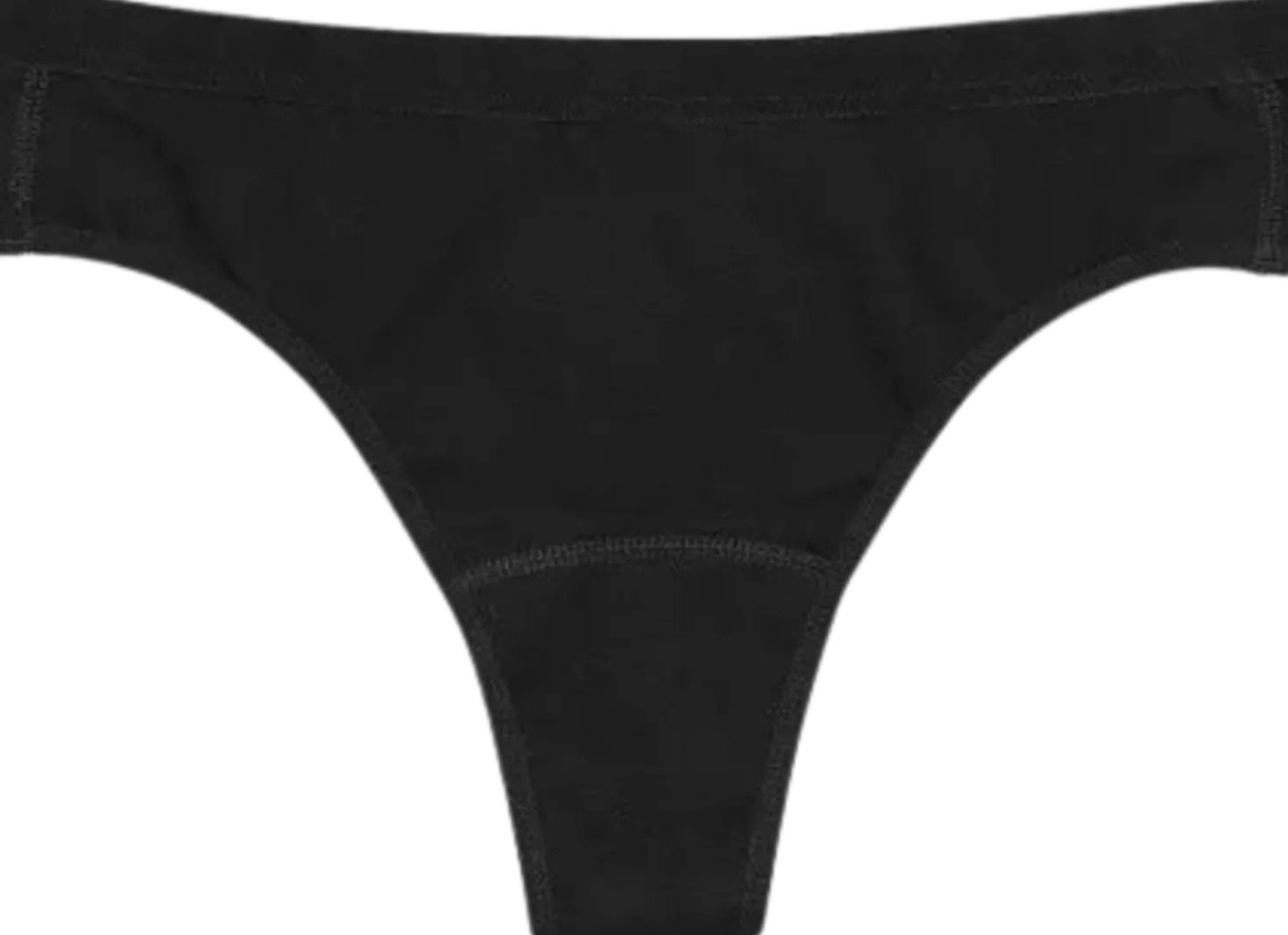 Perizoma Mestruale Nero - Flusso Molto Leggero, M