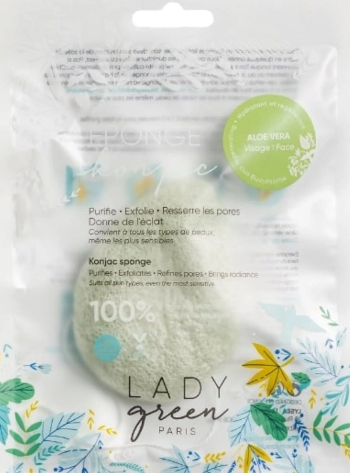 Éponge Merveilleuse Konjac Face Sponge Aloe Vera
