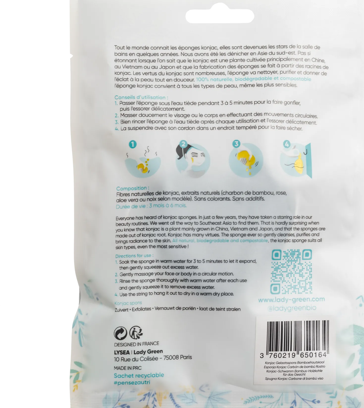Éponge Merveilleuse Konjac Face Sponge Charcoal