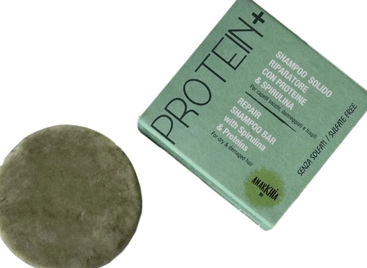 Protein+ Shampoo Solido Riparatore con Proteine e Spirulina, 55 g